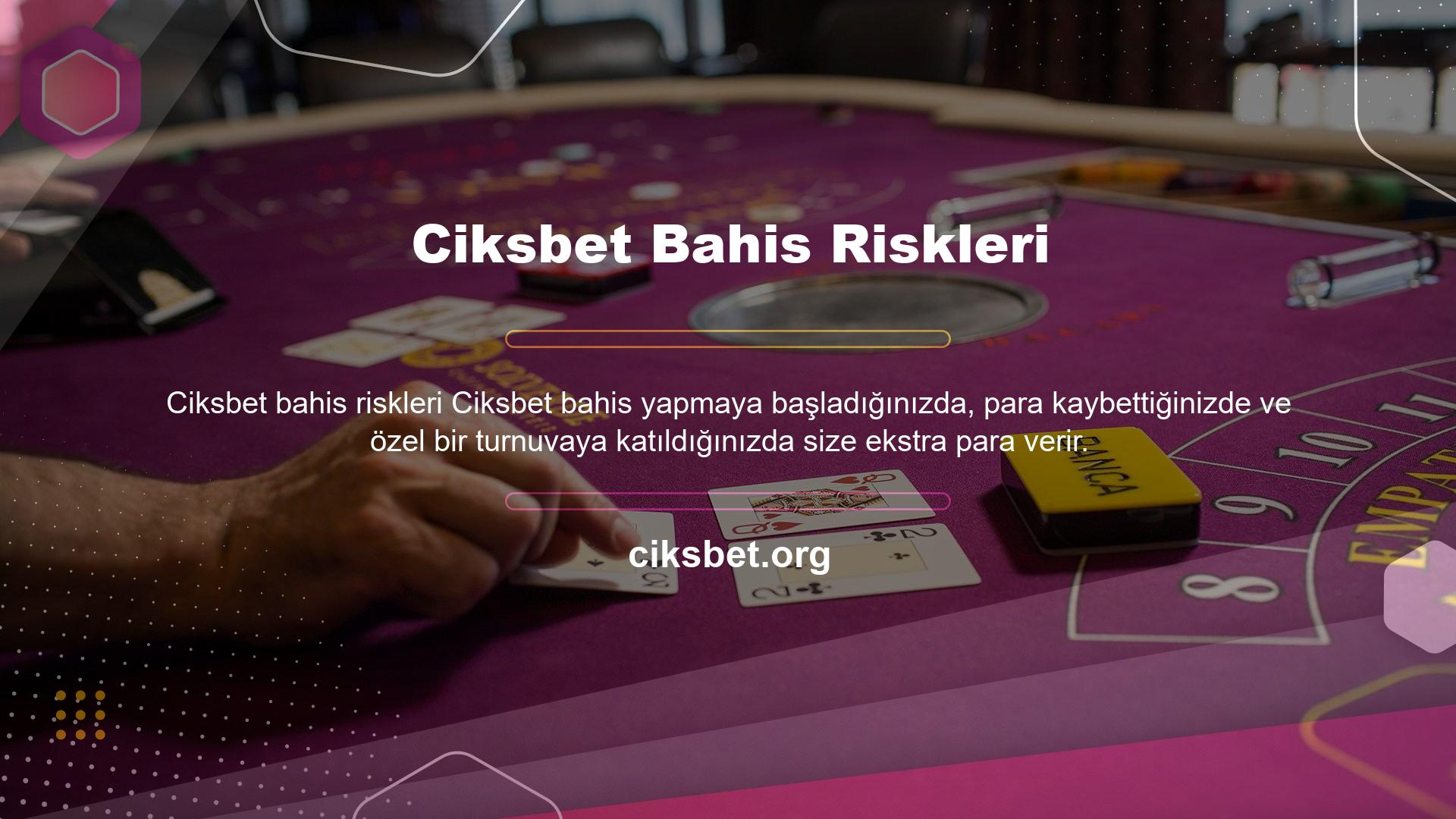 Bir şey satın almadan veya satmadan önce web sitesinin güvenliğini kontrol ederek, ne kadar paranız varsa veya ne kadar kazanırsanız veya ne kadar kazandığınız veya kaybettiğiniz önemli değil, Ciksbet yatırımınızı koruyabilirsiniz